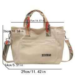 Vintage Canvas Crossbody Bag Retro Large Capacity Tote Women's Handbag