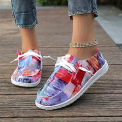 Women's Art Painting Print Canvas Shoes Lace Up Outdoor Lightweight Sneakers