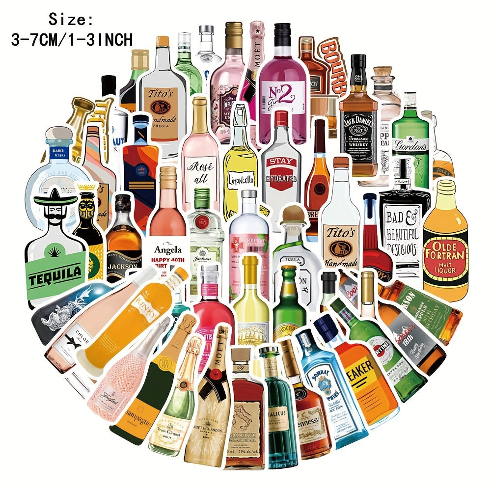 56pcs Famous Wine Series Graffiti Stickers for Helmet Laptop Water Glass DIY