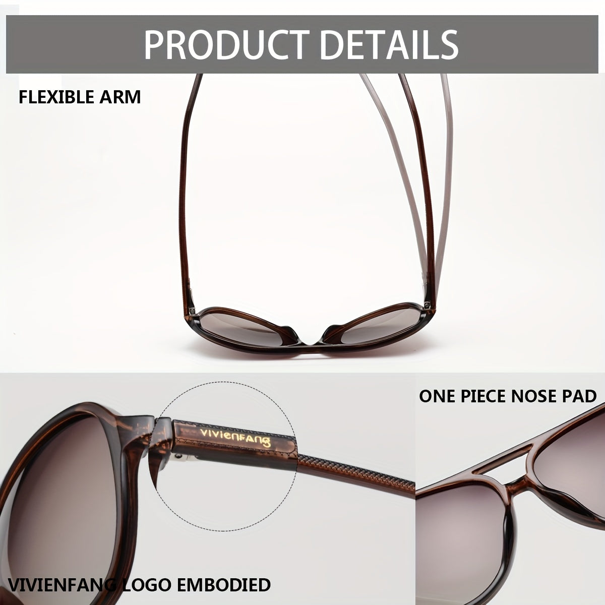 VIVIENFANG Retro Large Aviator Sunglasses Polarized Lenses