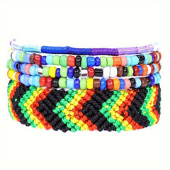 5-Piece Rainbow Bracelet Set Friendship Wristband Boho Bracelet for Friends