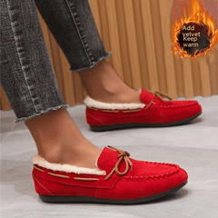 Women's Plush Lined Thermal Slip On Loafers Shoes Keep Warm