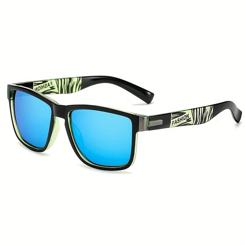 Square Frame Polarized Sunglasses with Zipper Case
