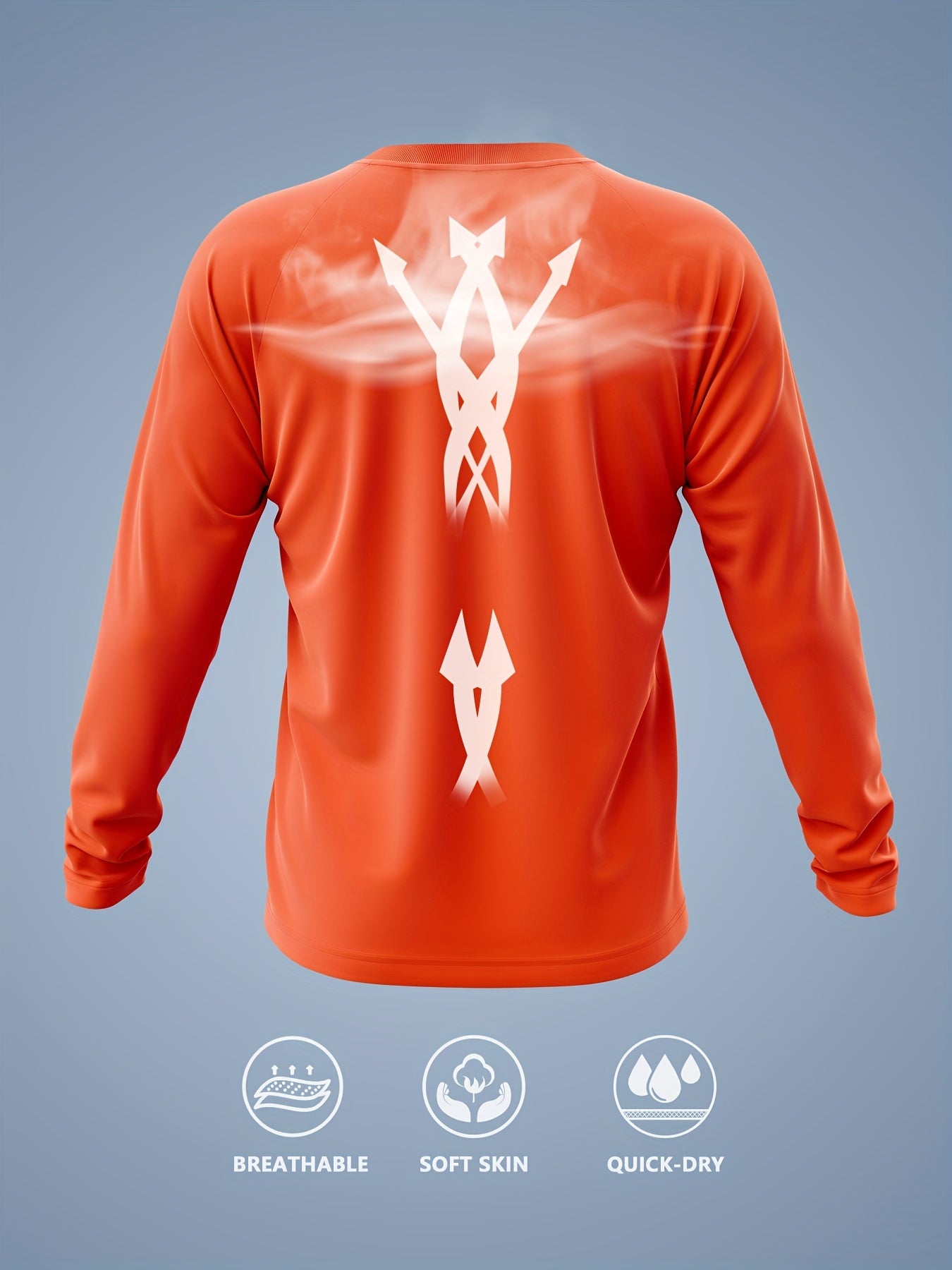 Men's Solid Crew Neck Long Sleeve Tee Top for Outdoor Fitness