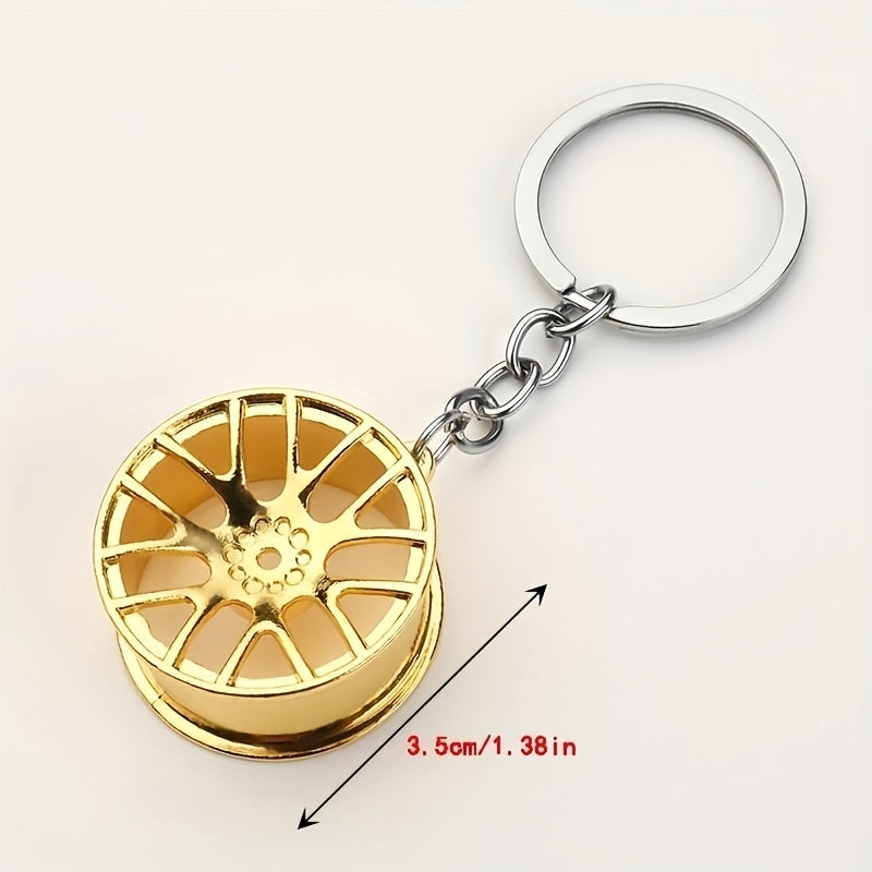 Men's Car Wheel Hub Keychain Pendant