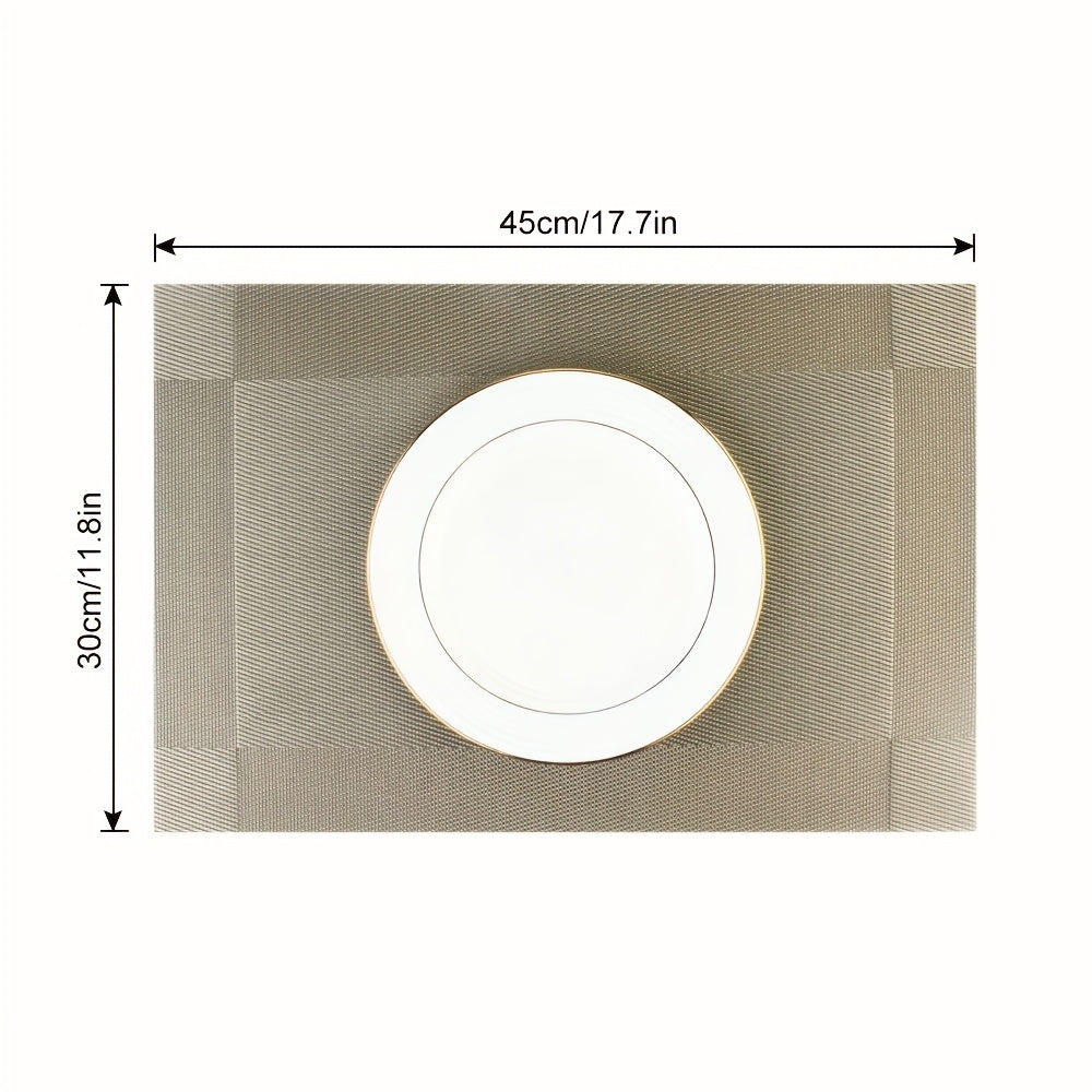 4pcs Single Frame Corners Placemat PVC Teslin Woven Table Mat