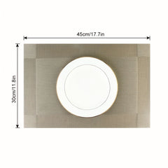 4pcs Single Frame Corners Placemat PVC Teslin Woven Table Mat
