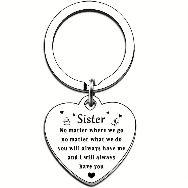 Sister From Brother Keychain, Soul Sister Gift, Birthday Christmas Keyring
