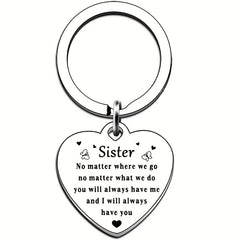Sister From Brother Keychain, Soul Sister Gift, Birthday Christmas Keyring