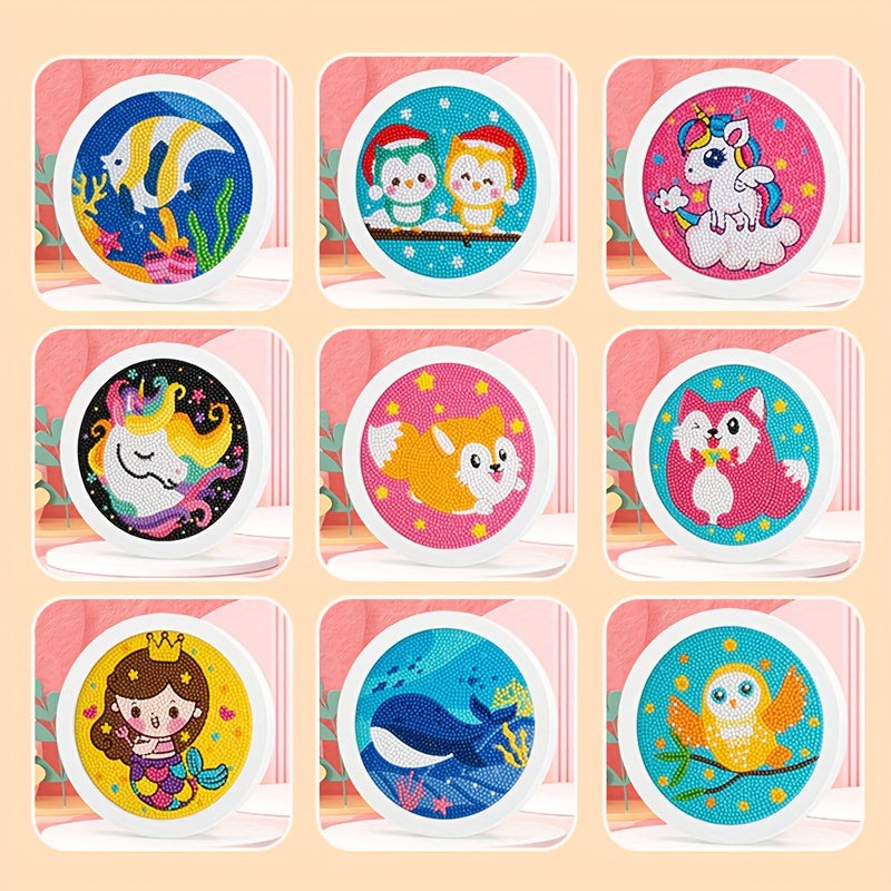 DIY Diamond Painting Set With Circular Photo Frame Puzzle Toy