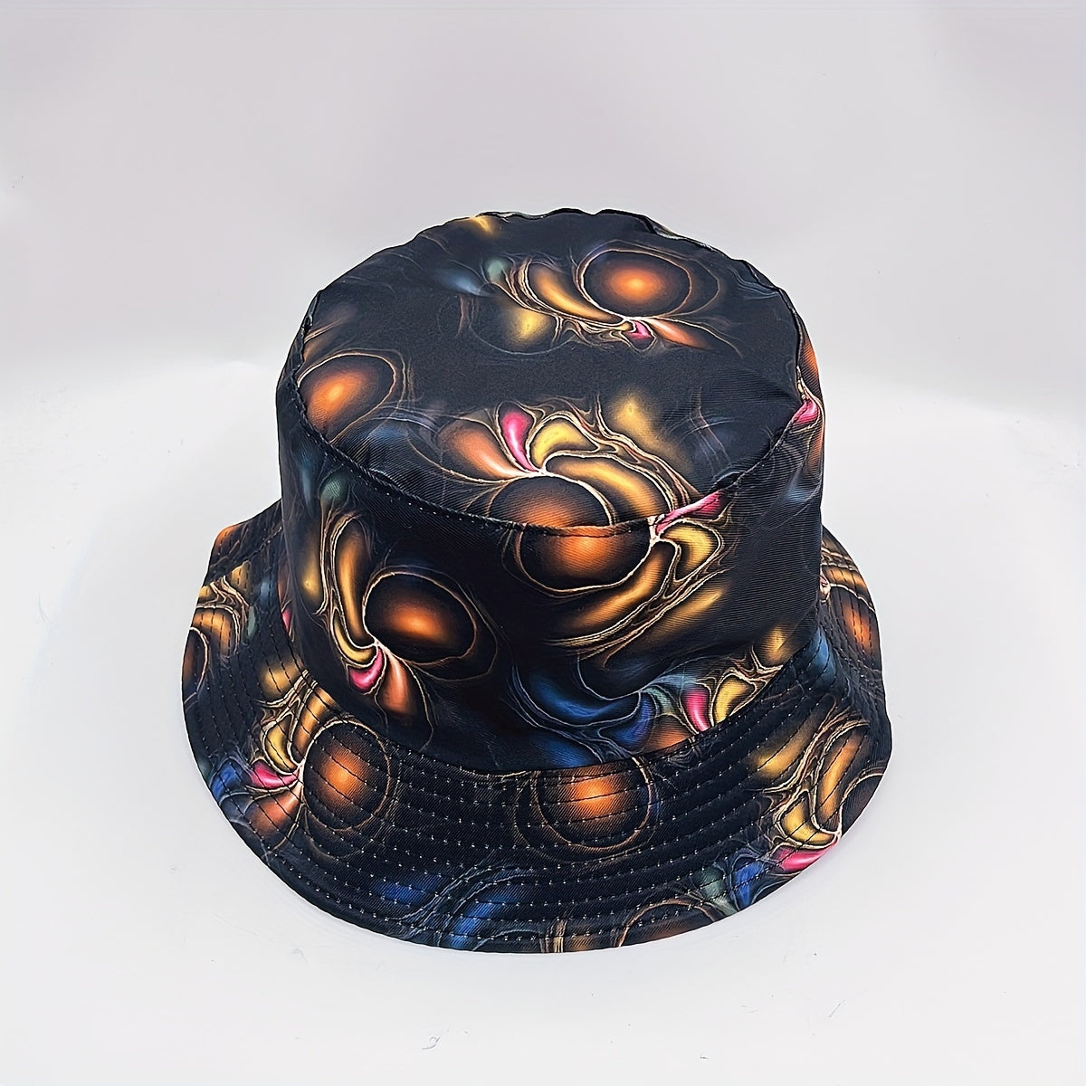 Geometric Tie Dye Print Bucket Hat Reversible Basin Hat