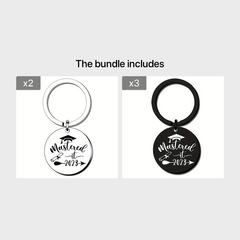 Graduation Keychain For Class Of Round And Rectangle Inspirational Gift Key Ring