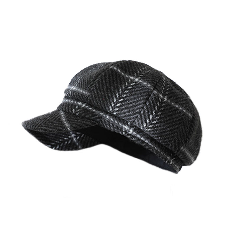 Women's Plaid Retro Octagonal Cap Spring Summer Hat