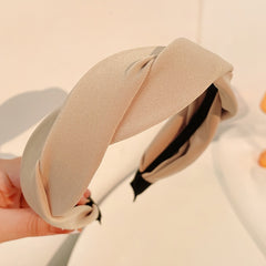 Sweet Female Hair Accessories Cloth Headband Twist Hair Hoop Solid