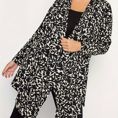  Ditsy Print Long Sleeve Open Front Cardigan