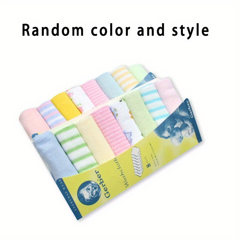 Infant Square Towel Bib Handkerchief Baby Washcloth Eight Bath Towels