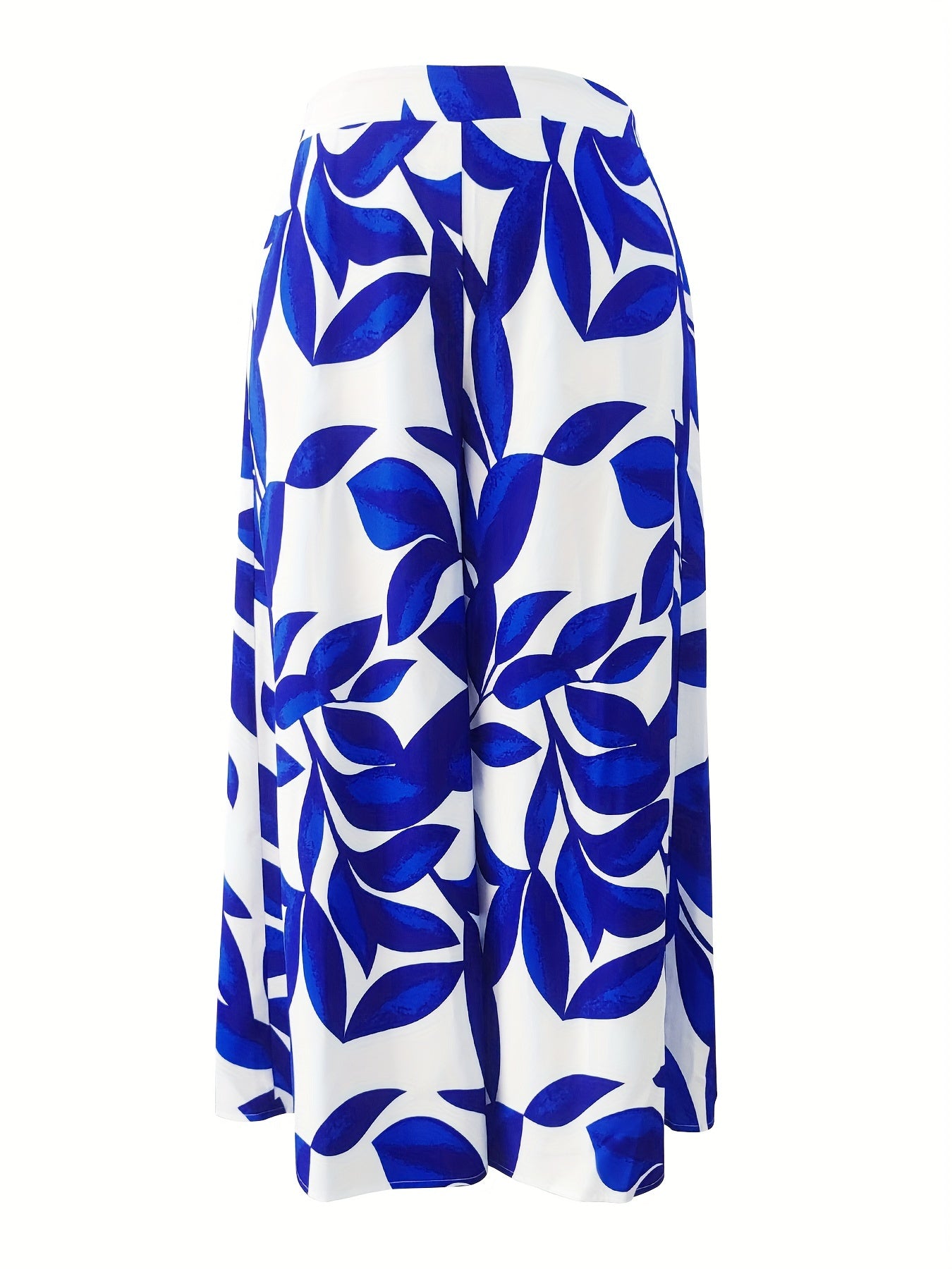 Women's Plus Leaf Print Wide Leg Trousers
