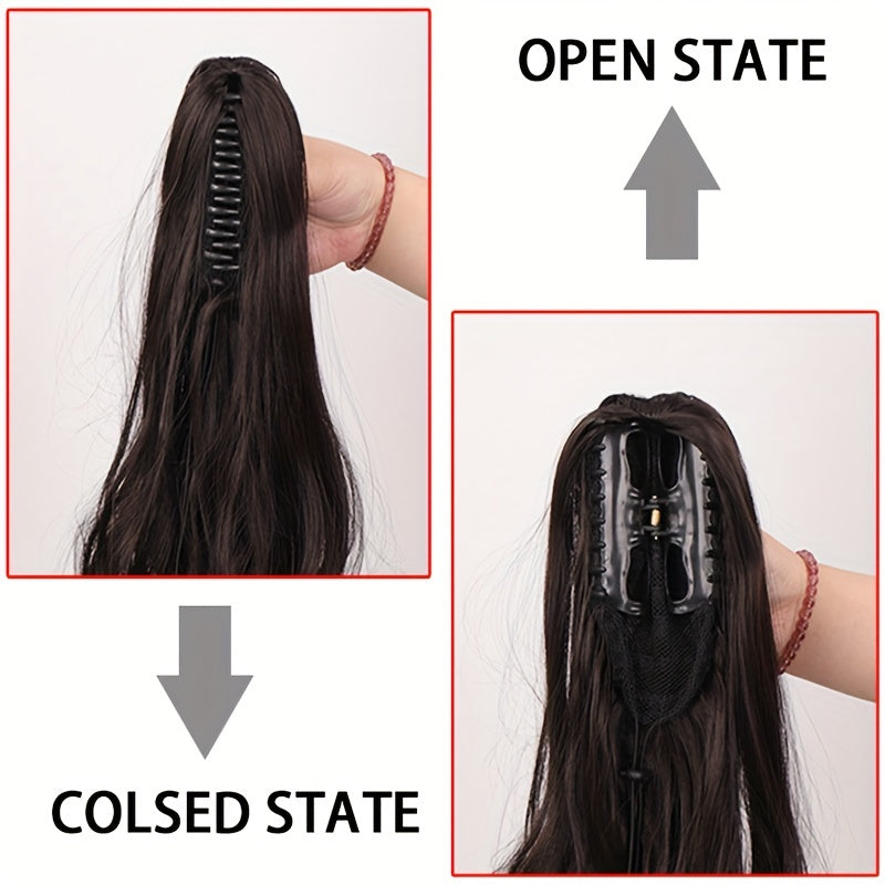 Long Curly Wavy Ponytail Extensions Synthetic Clip In Hair Extensions