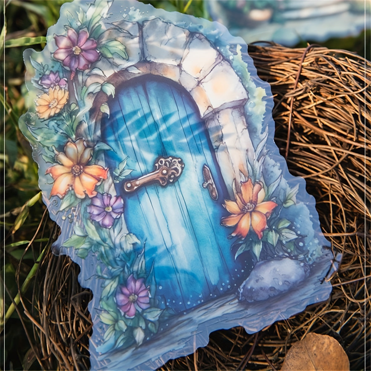 5pcs Retro Plant Landscaping PET Stickers