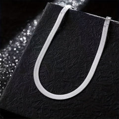 Titanium Steel Smooth Snake Necklace Hip Hop Chain Men's Accessories