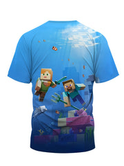 Deep Sea Pattern Kid's T shirt Cartoon Boy Print Short Sleeve Top