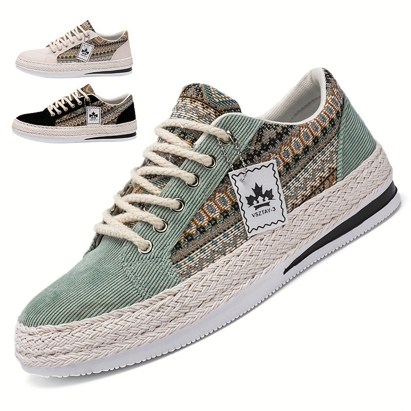 Men's Canvas Lace Up Skate Shoes Breathable Sneakers