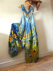 Floral Print Jumpsuit Wide Leg Overall Women's Clothing