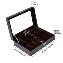 5 slot PU Leather Watch Storage Box 10 slot Watch Box Glass Storage Rack