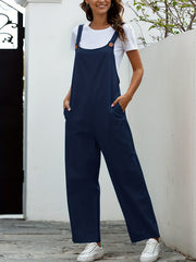 Sleeveless Wide Leg Jumpsuit Casual Loose Waist