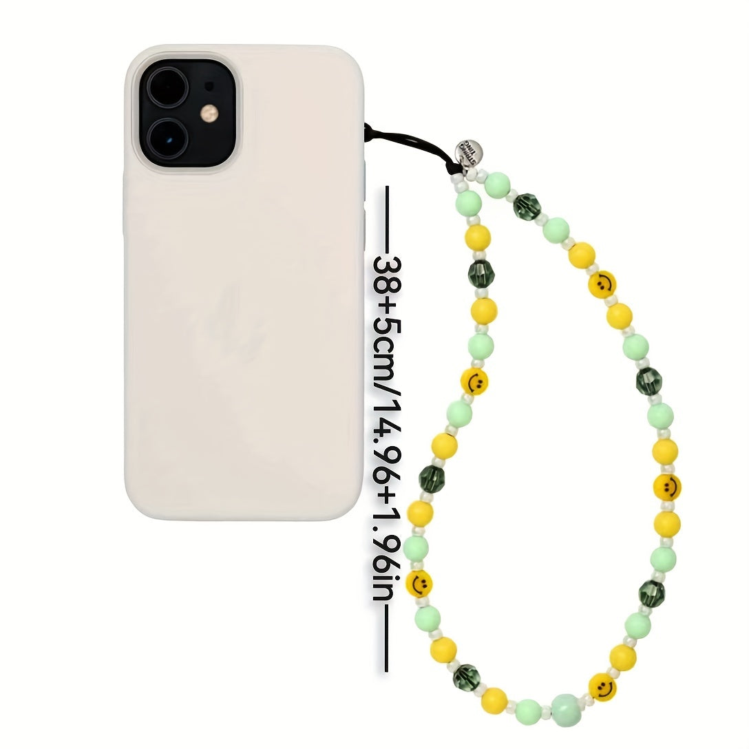 Beaded Phone Lanyard Rhinestone Keychain Pendant Gift
