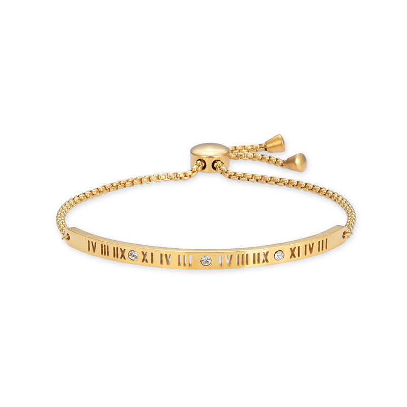 Adjustable Roman Numerals Bracelet for Women Girls