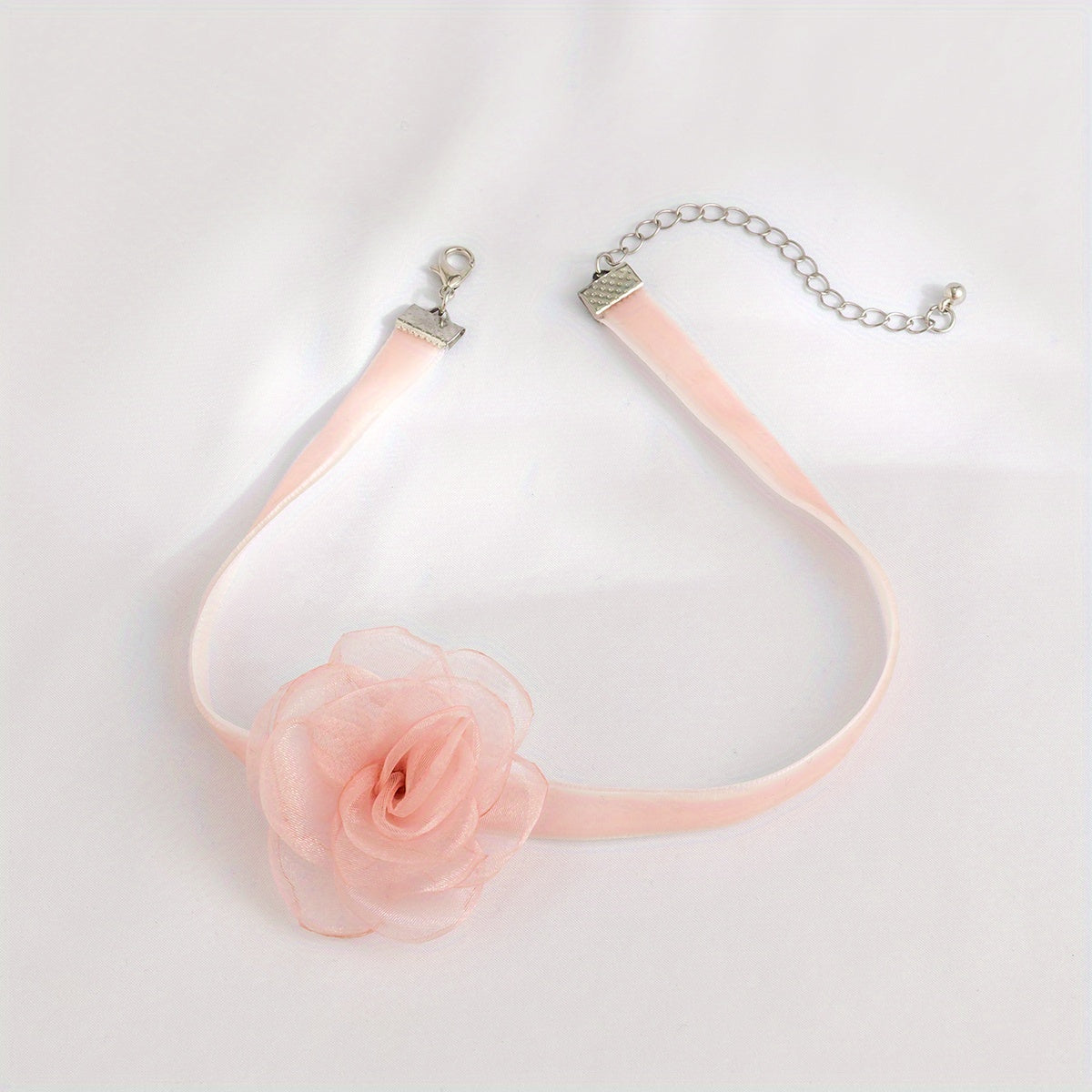 Vintage Flower Charm Choker Necklace Camellia Necklace for Women