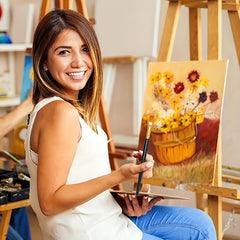 20 Round Nylon Hair Paint Brushes Set for Acrylic & Watercolor