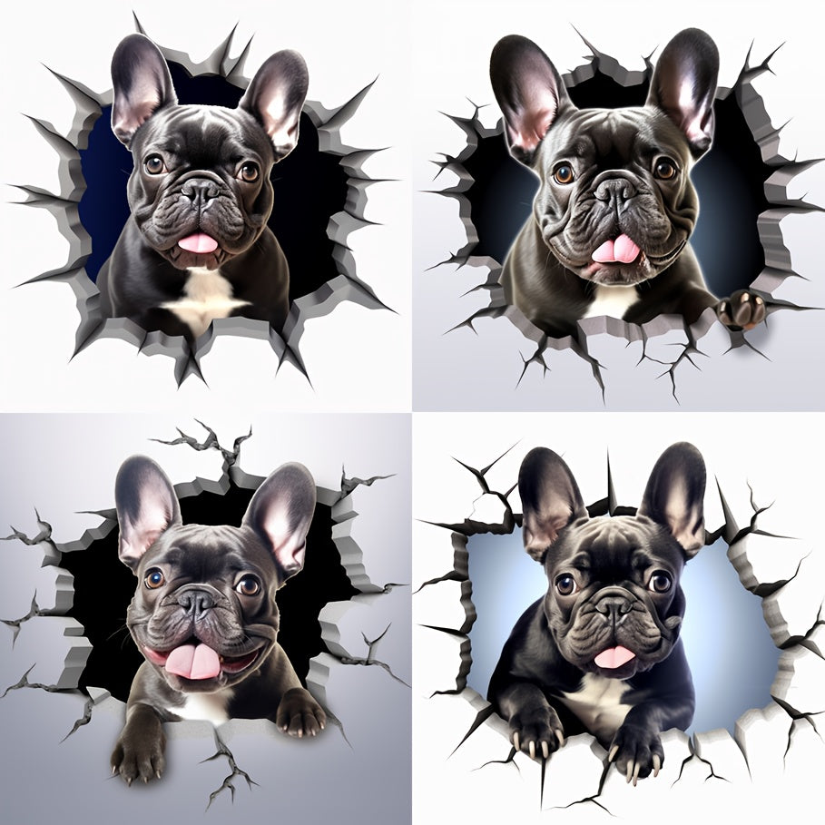 French Bulldog Wall Stickers 4-in-1 Decals for Trucks Waterproof Car Decals