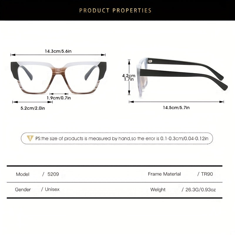 Tortoiseshell Square Clear Lens Computer Glasses for Men Women