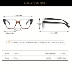 Tortoiseshell Square Clear Lens Computer Glasses for Men Women
