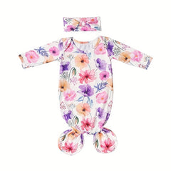 Newborn Photo Props Baby Wrap Set with Hairband