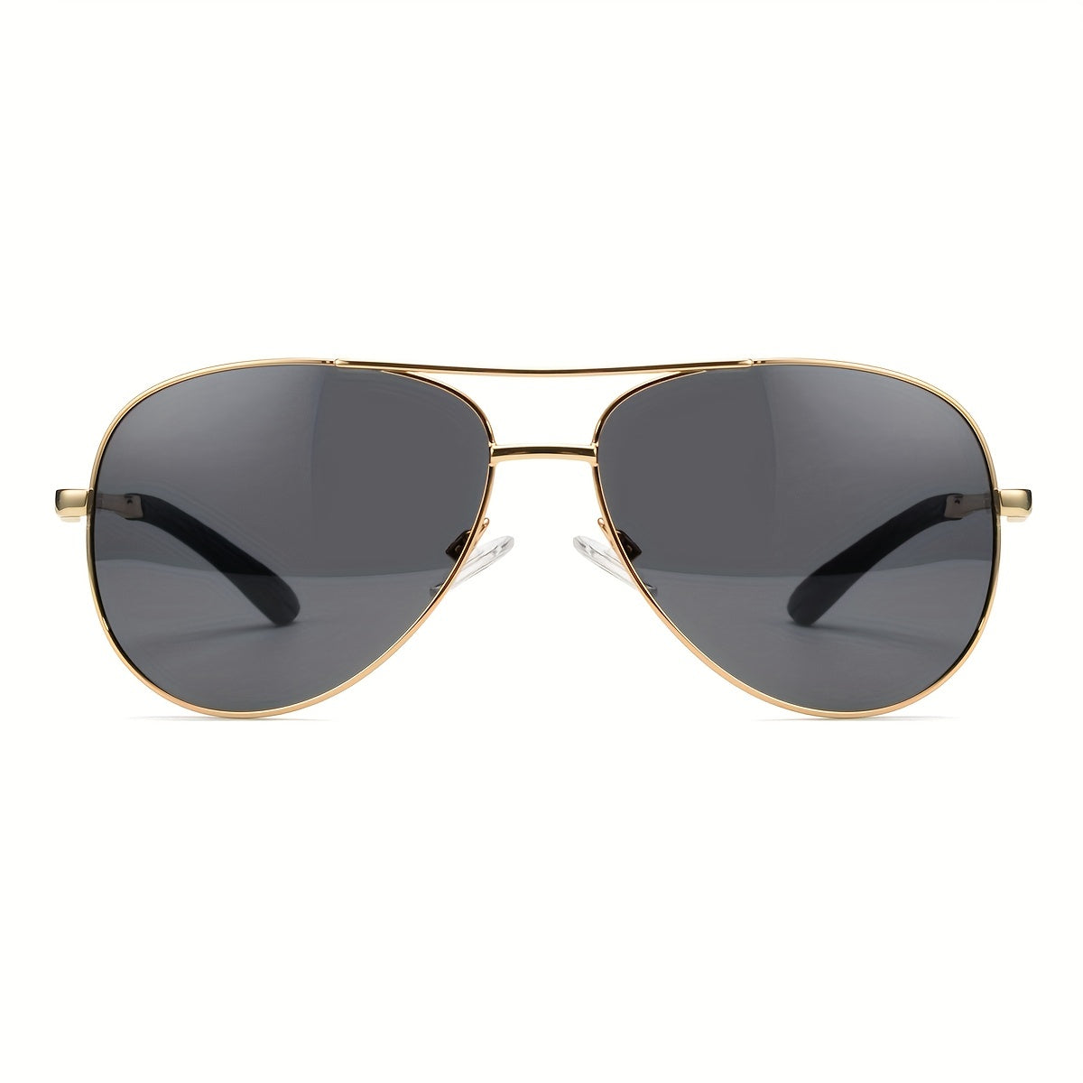 OUWEN Aviator Sunglasses Men Metal Frame UV Protection Gray Lens