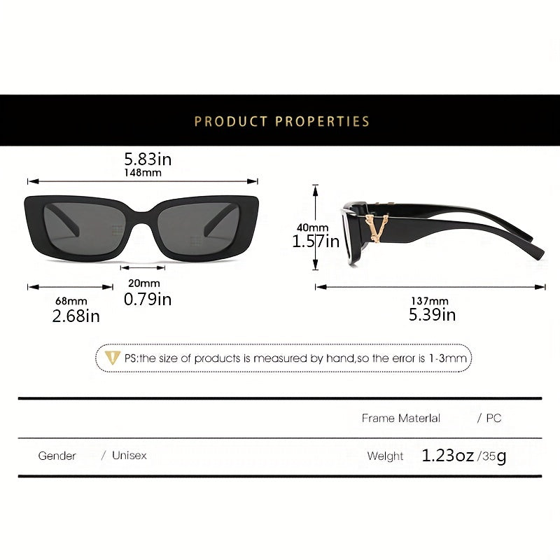 Rectangle Sunglasses UV400 Sun Shades Women Men Driving Travel Beach