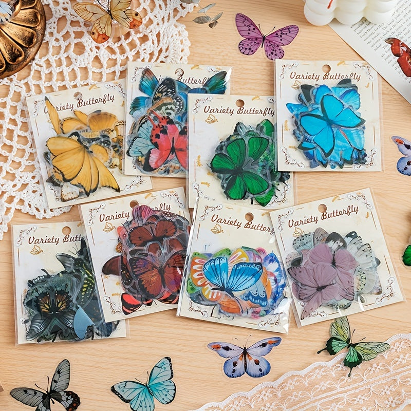 40pcs Butterfly Waterproof Stickers Scrapbooking Label Diary Cup Phone