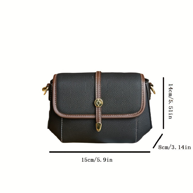 Vintage Leather Crossbody Bag Small Shoulder Bag Women's Flap Purse
