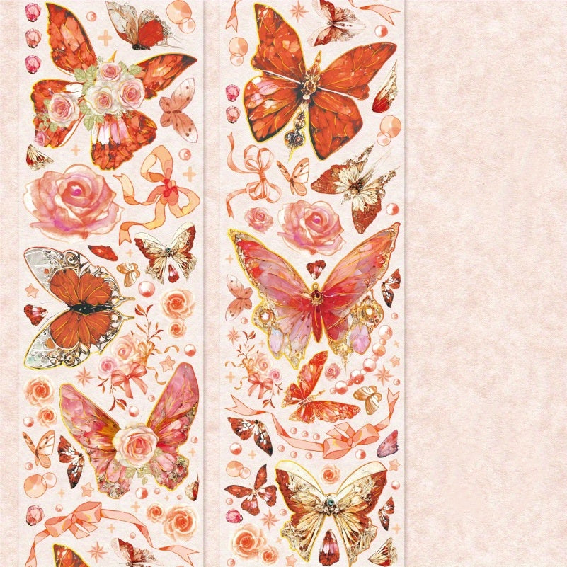 Butterfly Series Laser Golden DIY Journal Decorative Tape