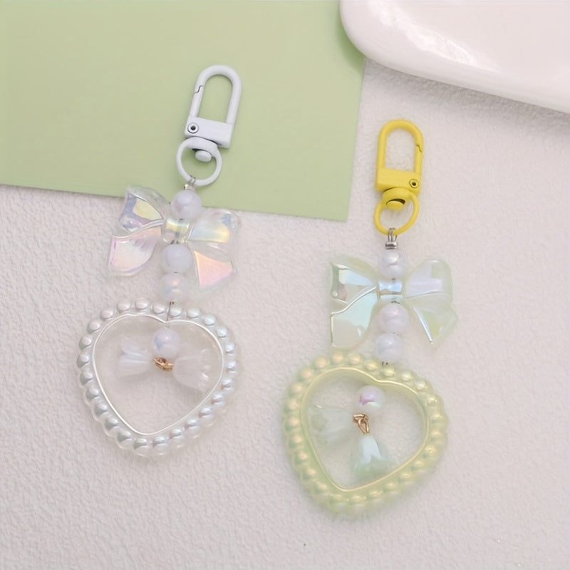 Acrylic Love Bell Orchid Keychain Pendant For Girls