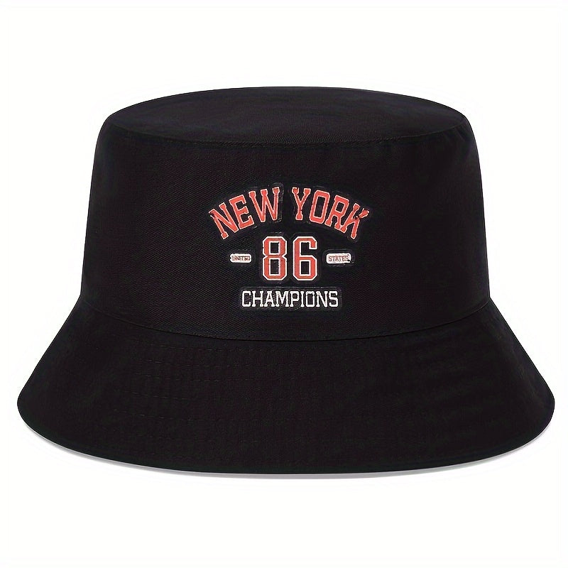 YORK Print Bucket Hat Lightweight Foldable Fisherman Cap For Women Men