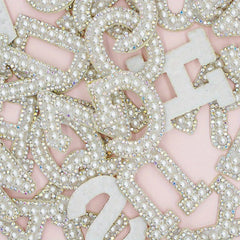 26pcs Faux Pearl English Letter Stickers for Clothes Decorative Patches