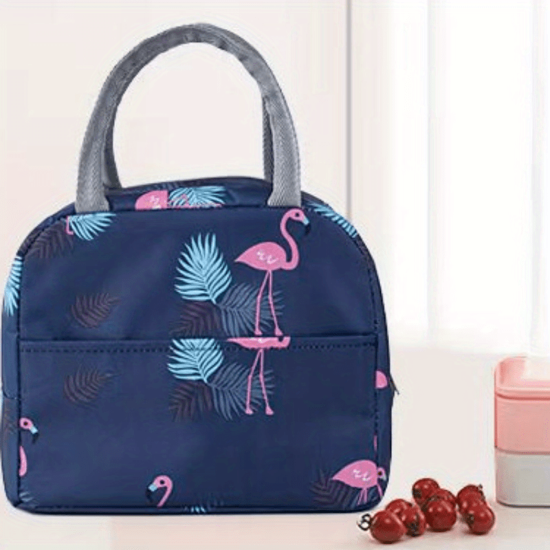 Cartoon Pattern Lunch Bag Insulated Zipper Handbag