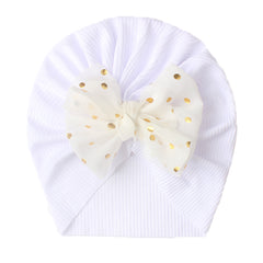 Polka Dot Print Bow Head Wrap Hat for Baby Girls & Boys