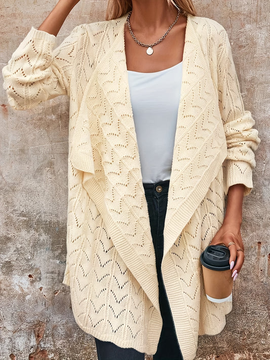  Eyelet Embroidered Long Sleeve Cardigan