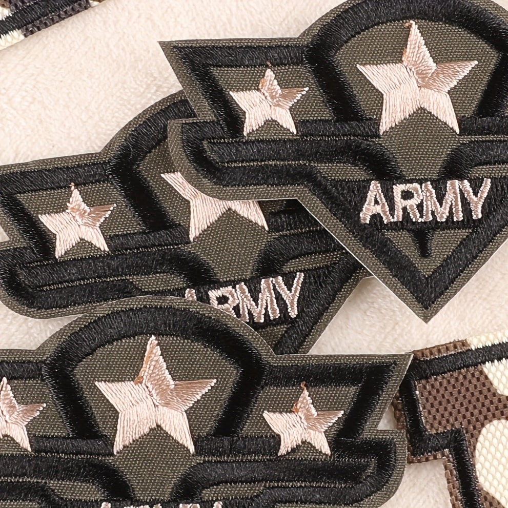 5pcs Men's Camouflage Patch Embroidered Badge DIY Brooch Costume Decoration