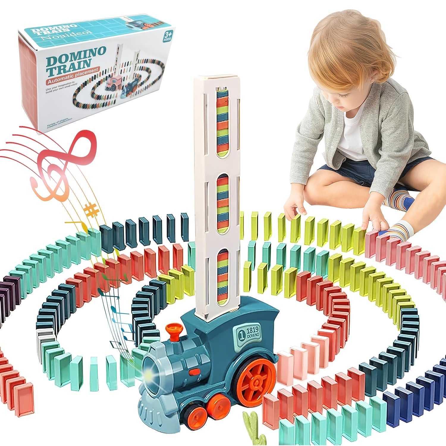 Domino Train with Lights and Sound Effects